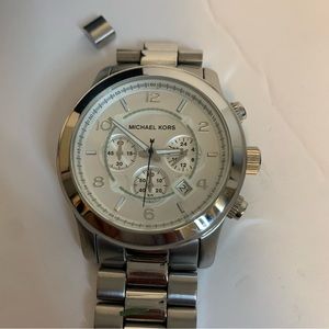 Michael Kors watch - Big Face Unisex - sold as is- New Battery -link can adjust